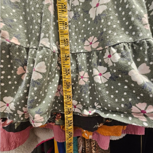 CARTERS UGC Girls Size 6/6x Green pink floral midi dress elastic waist sleeve - Picture 12 of 12